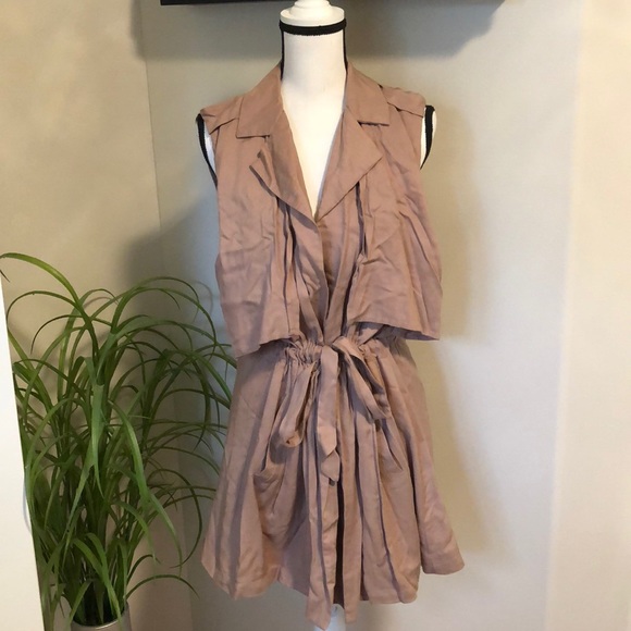 Tan Utility Vest / Open Tunic - Picture 2 of 8